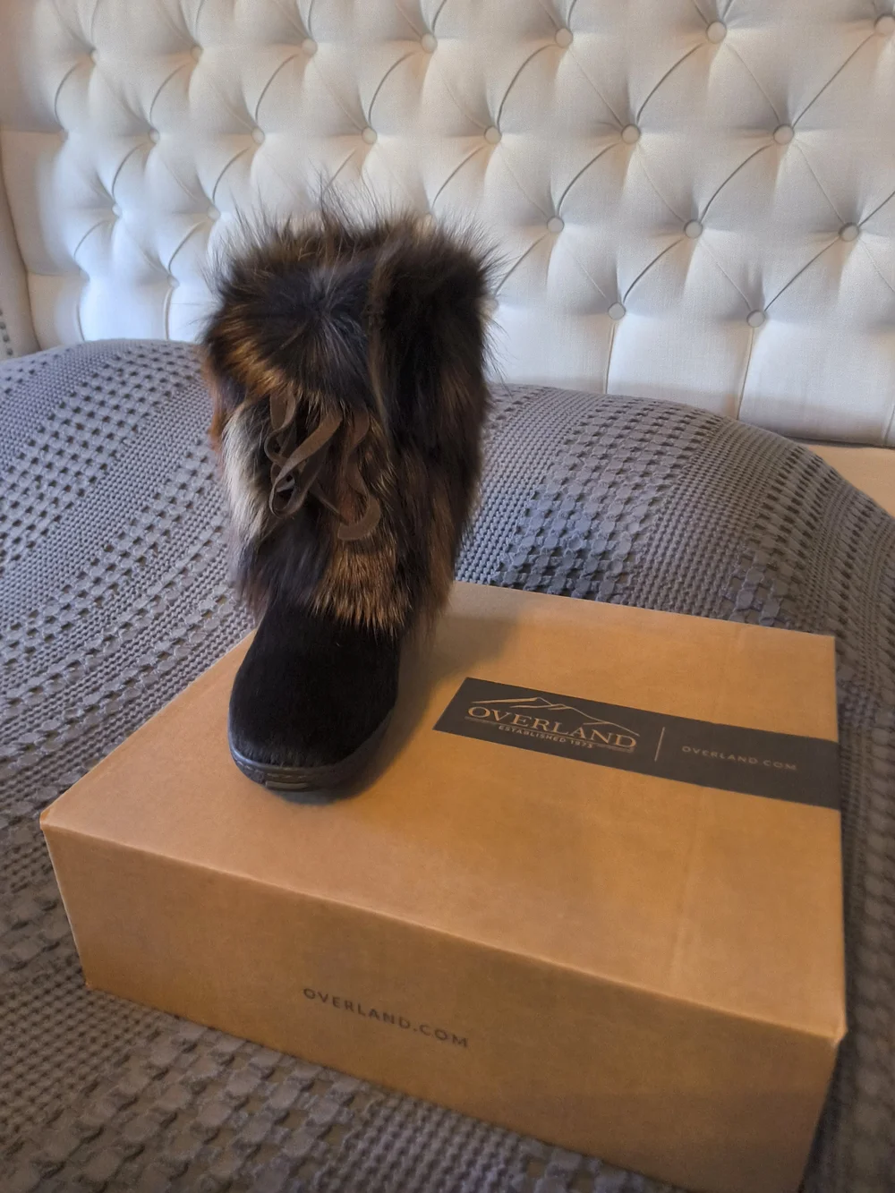 Overland Shearling-Trim Women’s Winter Boot in Multi-Brown
